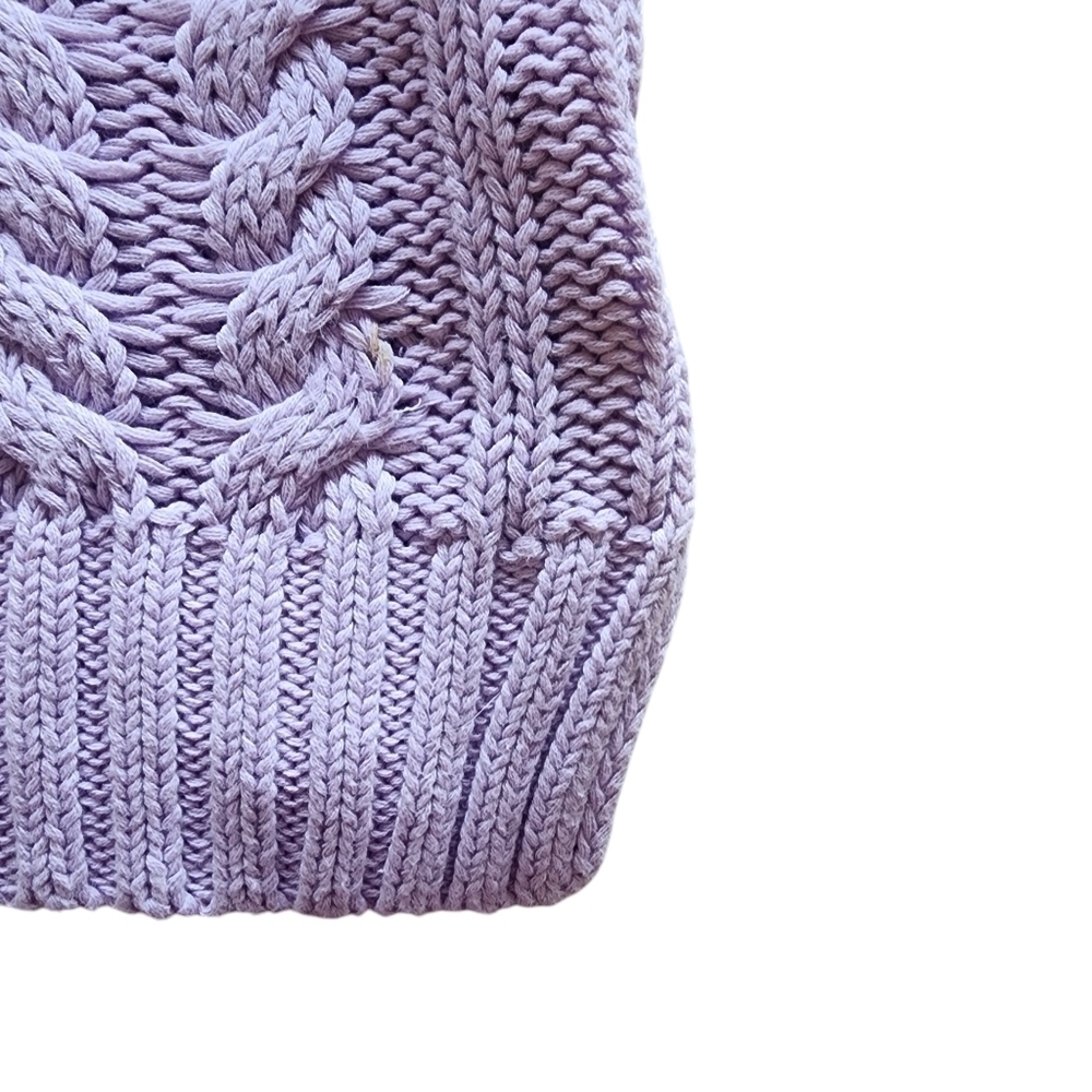 LINE V-neck 100% Cotton Lilac Long Sleeve Sweater - Medium - Picture 10 of 12